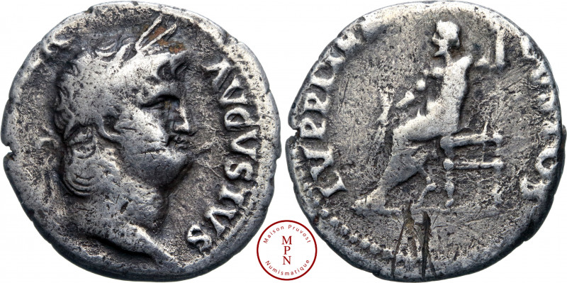Néron (54-68), Denier, 64-65, Rome, Av. NERO CAESAR AVGVSTVS, Tête laurée à droi...