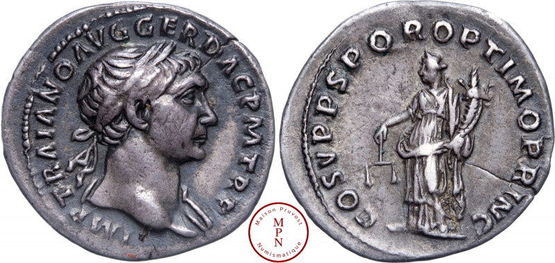 Trajan (98-117), Denier, 103-111, Rome, Av. IMP TRAIANO AVG GER DAC PM TR P, Têt...