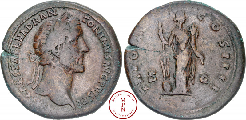 Antonin le Pieux (138-161), Sesterce, 149-150, Rome, Av. IMP CAES T AEL HADR ANT...