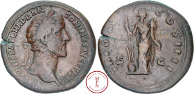 Antonin le Pieux (138-161), Sesterce, 149-150, Rome, Av. IMP CAES T AEL HADR ANTONINVS AVG PIVS PP, Tête laurée à droite, Rv. TR POT XV COS IIII, La F...