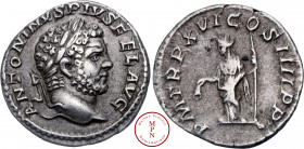 Caracalla (198-217), Denier, 213, Rome, Av. ANTONINVS PIVS FEL AVG, Tête laurée à droite, Rv .P M TR P XVI COS IIII P P, La Liberté debout à gauche, t...