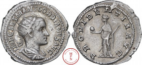 Gordien III (238-244), Antoninien, 238-239, Rome, Av. IMP CAES MANT GORDIANVS AVG, Buste radié, drapé et cuirassé à droite, Rv. PROVIDENTIA AVG, La Pr...