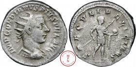 Gordien III (238-244), Antoninien, 242-244, Antioche, Av. IMP GORDIANV PIVS FEL AVG, Buste radié, drapé et cuirassé à droite, Rv. SAECVLI FELICITAS, L...