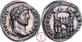 Diocletien (284-305), Argenteus, 284-305, Ticinum, Av. DIOCLETIANVS AVG, Tête laurée à droite, Rv. VICTORIA SARMAT, Les Tétrarques , Dioclétien, Maxim...