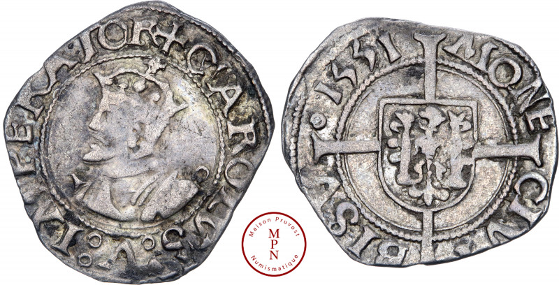 Bourgogne – Franche-Comté, Charles V – Charles Quint (1506-1555), Blanc, 1551, B...
