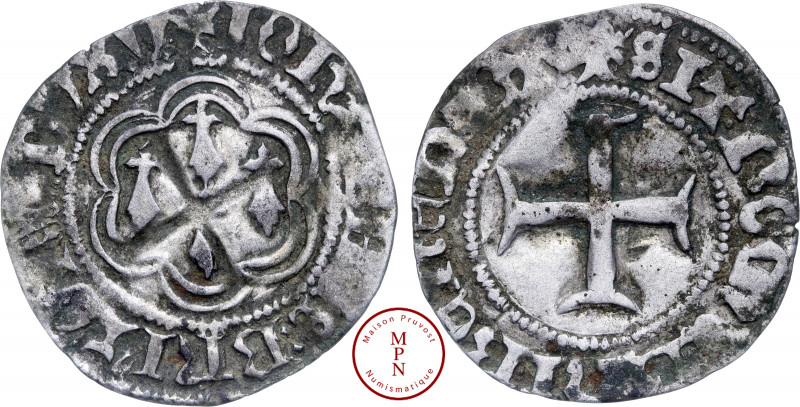 Duché de Bretagne, Jean V (1399-1442), Blanc à l'Hexalobe, Vannes, Av. + IOHANNE...