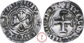 Duché de Bretagne, Jean V (1399-1442), Blanc à l'Hexalobe, Vannes, Av. + IOHANNES: BRITONV. DVX. V, Quatre hermines dans un double hexalobe, Rv. + SIT...