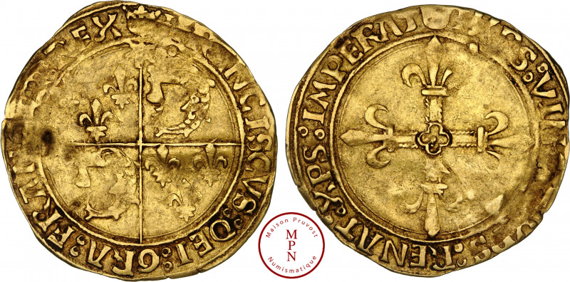 François Ier (1515-1547), Écu d'or au soleil du Dauphiné, 21/07/1519, Crémieu, A...