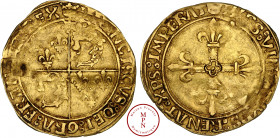 François Ier (1515-1547), Écu d'or au soleil du Dauphiné, 21/07/1519, Crémieu, Av. (couronne) (marque de maître) FRANCISCVS: DEI: GRA: FRANCO: REX, Éc...