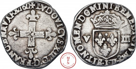Louis XIII (1610-1643), 1/8 écu à la croix fleurdelisée, 1611, L, Bayonne, Av. + LVDOVICVS. XIII. D. G. FRANC. E. NAVA RX. 1611 (étoile dans le D de D...