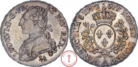 Louis XVI (1774-1792), Demi-écu aux branches d'olivier, 1792, A, Paris, 1er semestre, Av. LUD. XVI. D. G. FR. ET NAV. REX., Buste à gauche, Rv. SIT NO...