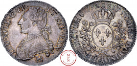 Louis XVI (1774-1792), Demi-écu aux branches d'olivier, 1792, .A, Paris, 1er semestre, Av. LUD. XVI. D. G. FR. ET NAV. REX., Buste à gauche, Rv. SIT N...