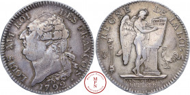 Louis XVI (1774-1792), Écu de 6 livres, 1792, A, Paris, 1er semestre, Av. LOUIS XVI ROI DES FRANCOIS., Tête à gauche, Rv. REGNE DE LA LOI // L'AN 4 DE...