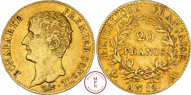 Napoléon Ier (1804-1815), 20 Francs, Bonaparte Premier Consul, AN 12, A, Paris, ...