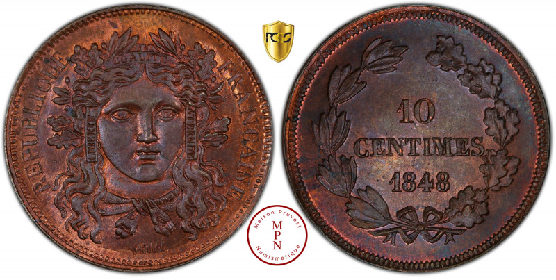 Deuxième République (1848-1852), 10 Centimes, 1848, essai de concours par Moullé...