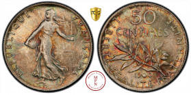 Troisième République (1870-1940), 50 centimes, Semeuse, 1900, Paris, Av. REPUBLIQUE FRANCAISE, Semeuse semant à gauche, Rv. LIBERTE , EGALITE , FRATER...