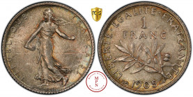 Troisième République (1870-1940), Franc, Semeuse, 1905, Paris, Av. REPUBLIQUE FRANCAISE, Semeuse semant à gauche, Rv. LIBERTE , EGALITE , FRATERNITE /...