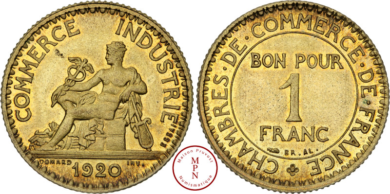 Troisième République (1870-1940), Franc, Chambre de Commere, 1920, Paris, Essai,...