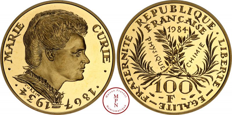 Cinquième République (1958-) 100 Francs, Marie Curie, 1984, Belle épreuve (PROOF...