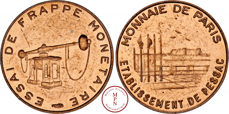 Europe, Centime, Essai de frappe de 1996, Av. MONNAIE DE PARIS / ETABLISSEMENT D...