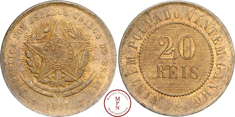 République du Brésil (1889-1967), 20 Réis, 1897, Rio de Janeiro, Av. REPUBLICA D...