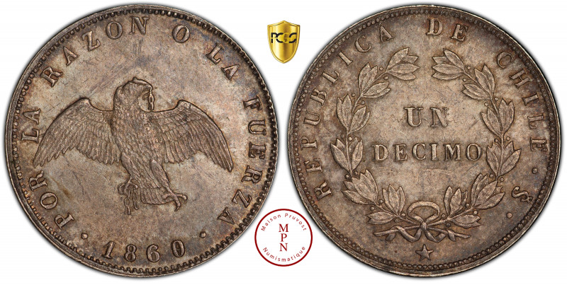 République (1818-) République du Chili (1818-), Decimo, 1860/59-So, Av. POR LA R...