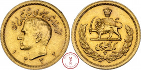 Iran, Mohammad Reza Pahlavi Shah 1320-1358 SH (1941-1979), 1 Pahlavi, 1132 SH (1953), Or, SPL, 8.17 g, 22 mm, Friedberg 101 – KM 1162, Rare monnaie.