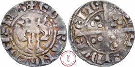 Edward Ier (1272-1307), Penny, Long cross penny, Class 9b, 1299-1301, Durham, Av. +EDW R ANGL DNS HYB, Buste couronné de face, Rv. CIVI TAS DVR / ENE,...