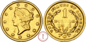 République Fédérale (1776-), Dollar, Liberty head, 1851, O, New Orleans, Av. Tête de la Liberté à gauche, Rv. UNITED STATES OF AMERICA / DOLLAR 1851, ...