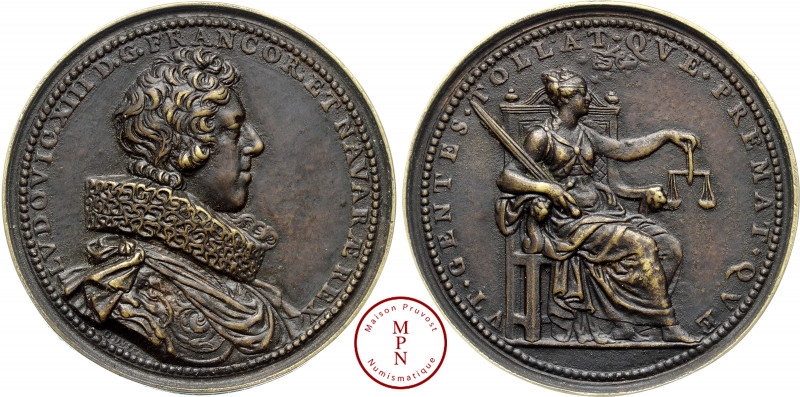 Louis XIII (1610-1643), Justice du Roi, Médaille, Dupré, Refrappe postérieure, 1...