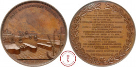 Charles X (1824-1830), Ouverture du barrage-écluse de Saint-Valéry-sur-Somme, Médaille, 1829 Av. DANT ACCIPIUNTQUE VICISSIMI / BARRAGE ECLUSE / DE ST....