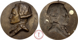 Louis-Philippe (1830-1848), Robespierre, Médaille, David, Uniface, 1835 Av. Buste de Robespierre à gauche, ROBESPIERRE / DAVID 1835, Bronze, FDC, 255 ...