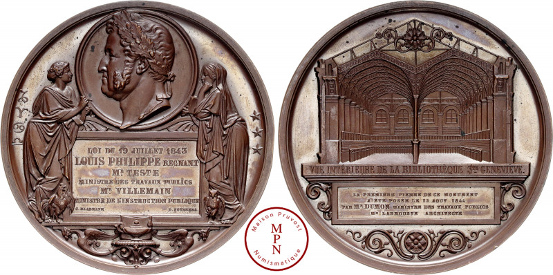 Louis-Philippe (1830-1848), Pose de la première pierre de la bibliothèque Sainte...
