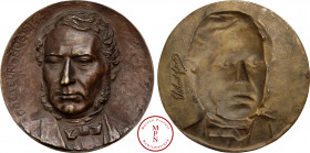 Troisième République (1870-1940), Docteur Huguier, Médaille, Marqueste, Uniface, Av. DOCTEUR HUGUIER, Buste de face de trois quarts à gauche, Bronze, ...