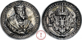 Charles V 1520-1556), Charles Quint, Médaille, Wolf Milicz, Joachimsthal, 1537 Av. CAROLVS ** ROMANORVM * IMPERATOR * SEMPER * AVGVSTVS * 1537, Buste ...