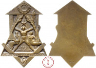 175e anniversaire de la Loge des Amis Philanthropes, 5797, Médaille maçonnique, 1973, Bruxelles, Bronze, FDC, 42.62 g, 79x49 mm, Médaille tout à fait ...