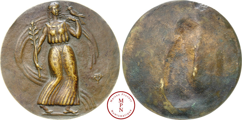 Vilmos Fémes Beck (1885-1918), Femme avec fleur et oiseau (Nő virággal és madárr...