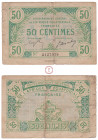 AEF, Gouvernement général de l'Afrique Équatoriale Française, 50 Centimes, Impression verte, 1917, Pujol – Angoulvant, B/TB, Kolsky 753,