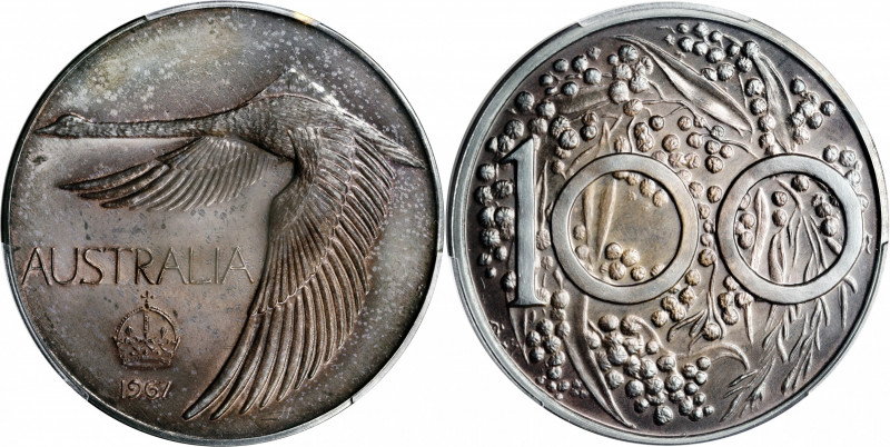 AUSTRALIA. Silver Dollar Pattern, 1967. Elizabeth II. PCGS PROOF-66.

KMX-M2. ...