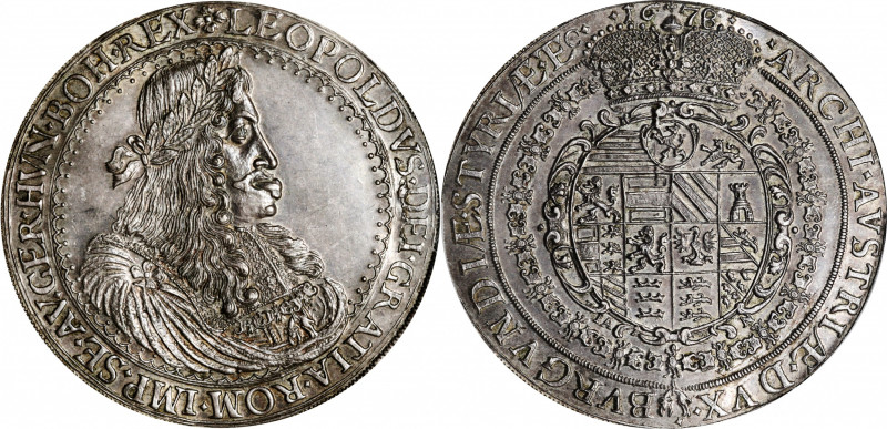 AUSTRIA. 2 Talers, 1678-IAN. Graz Mint. Leopold I. PCGS MS-63.

Dav-A3232 (LS-...