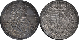AUSTRIA. Taler, 1706. Hall Mint. Joseph I. NGC MS-63.

Dav-1018; KM-1438.1. The beautifully preserved silver crown exhibits lustrous surfaces that a...