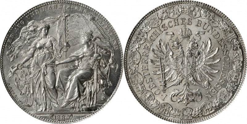 AUSTRIA. Medallic 2 Florins, 1880. Franz Joseph I. PCGS MS-65.

KMX-M6. Commem...