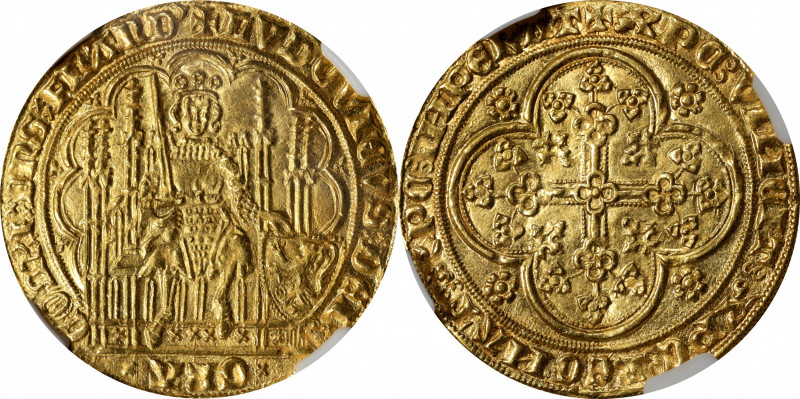 BELGIUM. Flanders. Chaise d'Or, ND (1369-84). Ghent or Malines Mint. Louis II de...