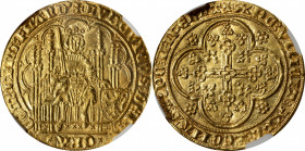 BELGIUM. Flanders. Chaise d'Or, ND (1369-84). Ghent or Malines Mint. Louis II de Male. NGC MS-64.

Fr-163; Delm-466. Weight: 4.48 gms. Obverse: Loui...