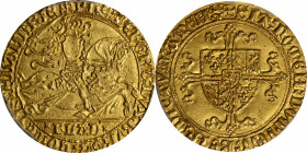 BELGIUM. Flanders. Cavalier d'Or, ND (1434-54). Ghent Mint. Philippe le Bon. PCGS MS-64.

Fr-183; Delm-487. Weight: 3.63 gms. Obverse: Knight on hor...