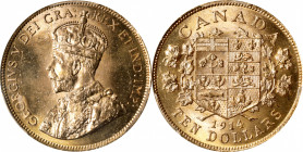 CANADA. 10 Dollars, 1914. Ottawa Mint. George V. PCGS MS-64.

Fr-3; KM-27. Canadian Gold Reserve issue. A bright and lustrous coin with signs of han...