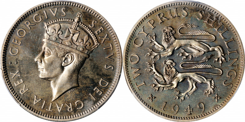 CYPRUS. 2 Shillings, 1949. London Mint. George VI. PCGS PROOF-66.

KM-32. This...