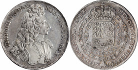 DENMARK. Speciedaler, 1704. Copenhagen Mint. Frederik IV. PCGS AU-58.

KM-480.1; Dav-1288; Hede-34A. Mintage: 309. Lettered Edge variety. Exquisitel...