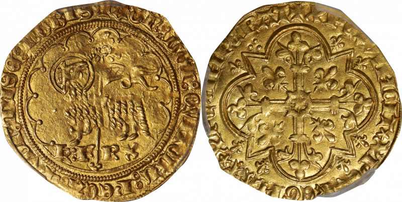 FRANCE. Agnel d'Or, ND (1380-1422). Paris Mint. Charles VI. PCGS MS-63.

Fr-29...