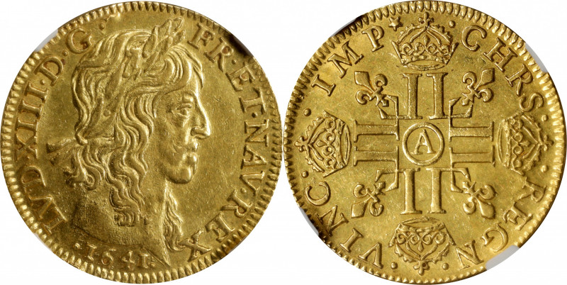 FRANCE. Louis d'Or, 1641-A. Paris Mint. Louis XIII. NGC MS-62.

Fr-410; KM-104...